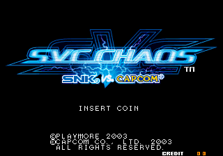 SNK vs. Capcom - SVC Chaos (JAMMA PCB, set 1) Title Screen